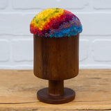 Chunky Teak Goblet "Float" Puff | Rainbow