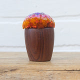 Mini Puff in Vintage Teak Egg Cup | Sunset
