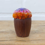 Mini Puff in Vintage Teak Egg Cup | Sunset