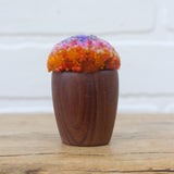 Mini Puff in Vintage Teak Egg Cup | Sunset