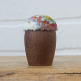Mini Puff in Vintage Teak Egg Cup | Tutti-Frutti