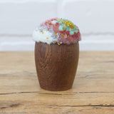 Mini Puff in Vintage Teak Egg Cup | Tutti-Frutti