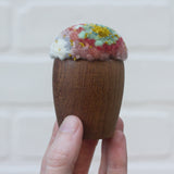 Mini Puff in Vintage Teak Egg Cup | Tutti-Frutti