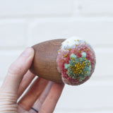Mini Puff in Vintage Teak Egg Cup | Tutti-Frutti