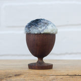 Mini Puff in Vintage Teak Egg Cup | Black + White