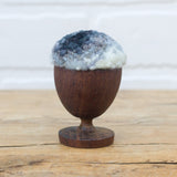 Mini Puff in Vintage Teak Egg Cup | Black + White