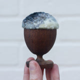 Mini Puff in Vintage Teak Egg Cup | Black + White