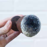 Mini Puff in Vintage Teak Egg Cup | Black + White