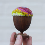Mini Puff in Vintage Teak Egg Cup | Inside-Out Firelight