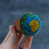 Mini Puff in Vintage Teak Egg Cup | Yellow + Green