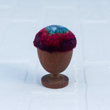 Mini Puff in Vintage Teak Egg Cup | Blue + Berry