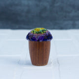 Mini Puff in Vintage Teak Egg Cup | Green + Purple