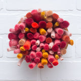 Felted Puff in Vintage Frame | Guava