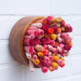Felted Puff in Vintage Frame | Guava