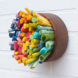 Felted Puff in Vintage Frame | Rainbow (3)