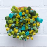 Felted Puff in Vintage Frame | Green