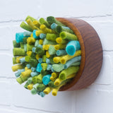 Felted Puff in Vintage Frame | Green