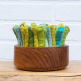 Felted Puff in Vintage Frame | Green