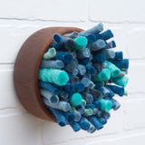 Felted Puff in Vintage Frame | Blue