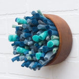 Felted Puff in Vintage Frame | Blue