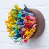 Felted Puff in Vintage Frame | Rainbow (4)