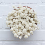 Felted Puff in Vintage Frame | White