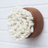 Felted Puff in Vintage Frame | White