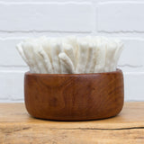 Felted Puff in Vintage Frame | White