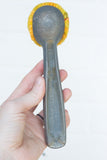 Puff Fiber Sculpture in Vintage Metal Scoop | Modern Rainbow