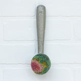 Puff Fiber Sculpture in Vintage Metal Scoop | Watermelon