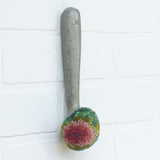 Puff Fiber Sculpture in Vintage Metal Scoop | Watermelon