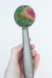 Puff Fiber Sculpture in Vintage Metal Scoop | Watermelon