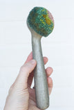 Puff Fiber Sculpture in Vintage Metal Scoop | Watermelon
