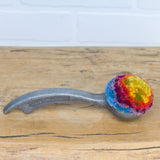 Puff Fiber Sculpture in Vintage Arch Scoop | Rainbow