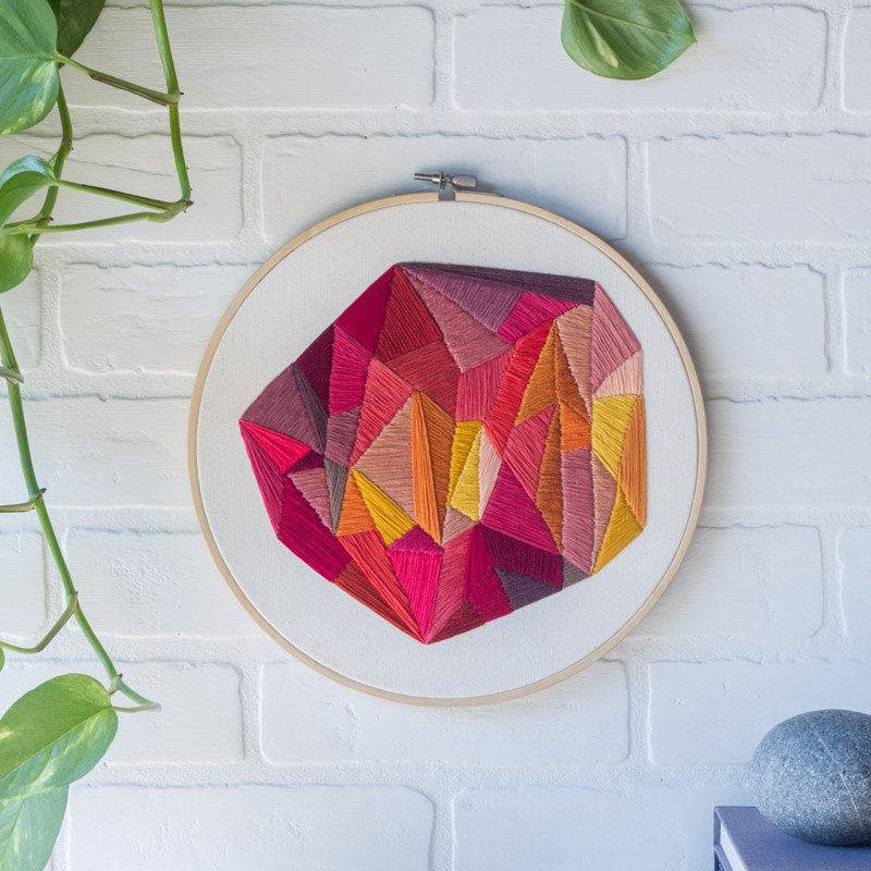 Embroidered Wall Hanging Sequins and Beads Embroidery Abstract Embroidery  Hoop Art 