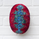 Puff "Loaff" in Vintage Teak Frame | Blue + Berry