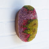 Puff "Loaff" in Vintage Teak Frame | Green + Mauve