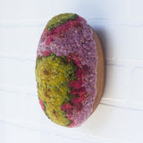 Puff "Loaff" in Vintage Teak Frame | Green + Mauve