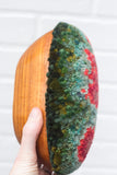 Puff "Loaff" in Vintage Teak Frame | Watermelon