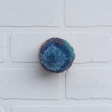 Mini Puff | Blue | Fiber Sculpture in Wood Frame