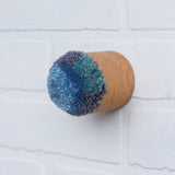 Mini Puff | Blue | Fiber Sculpture in Wood Frame