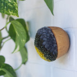 RESERVED for JESSICA HOUGHTON  | Mini Puff Fiber Art in Chartreuse, Green and Grey