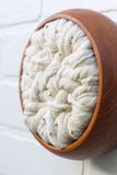 Woven Wall Sculpture in Vintage Teak Frame | Neutral