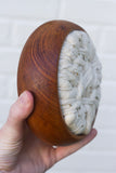 Woven Wall Sculpture in Vintage Teak Frame | Neutral