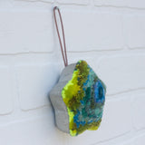 Star Puff Ornament | Aqua + Neon (1)