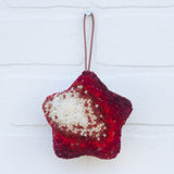 TWINKLE Star Puff Ornament | Red + White (14)