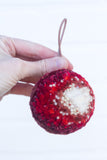 Mini Puff Ornament | Red + White (15)