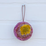 Mini Puff Ornament | Mustard + Pink (17)