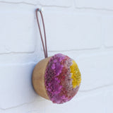 Mini Puff Ornament | Mustard + Pink (17)