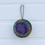 Mini Puff Ornament | Purple + Green (19)